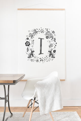 Wonder Forest Folky Forest Monogram Letter I Art Print And Hanger