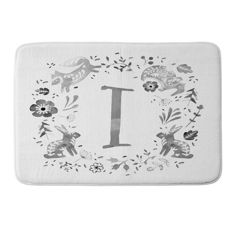Wonder Forest Folky Forest Monogram Letter I Memory Foam Bath Mat