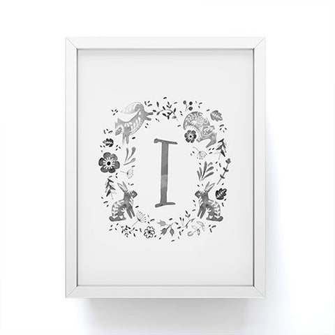 Wonder Forest Folky Forest Monogram Letter I Framed Mini Art Print