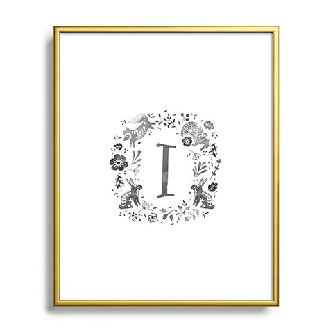 Wonder Forest Folky Forest Monogram Letter I Metal Framed Art Print