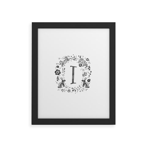 Wonder Forest Folky Forest Monogram Letter I Framed Art Print