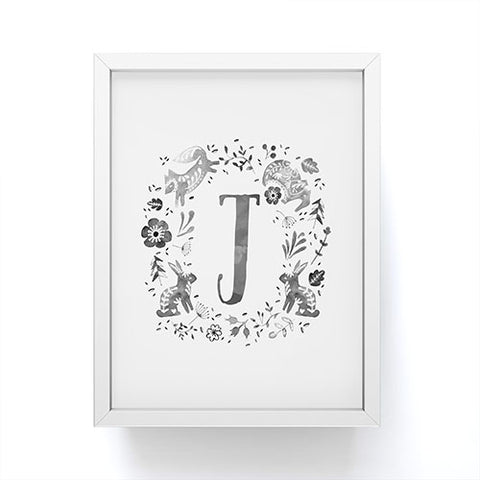 Wonder Forest Folky Forest Monogram Letter J Framed Mini Art Print
