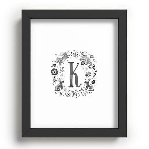 Wonder Forest Folky Forest Monogram Letter K Recessed Framing Rectangle
