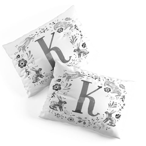 Wonder Forest Folky Forest Monogram Letter K Pillow Shams