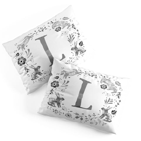 Wonder Forest Folky Forest Monogram Letter L Pillow Shams