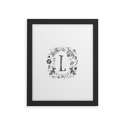 Wonder Forest Folky Forest Monogram Letter L Framed Art Print