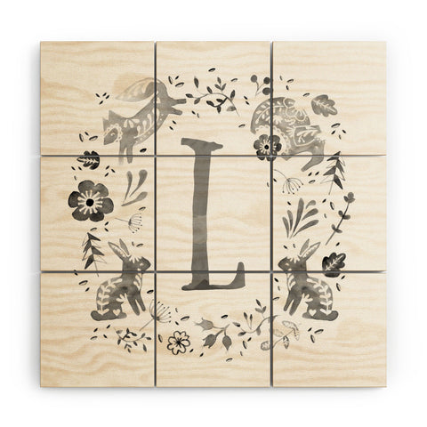 Wonder Forest Folky Forest Monogram Letter L Wood Wall Mural