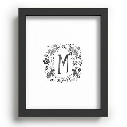 Wonder Forest Folky Forest Monogram Letter M Recessed Framing Rectangle