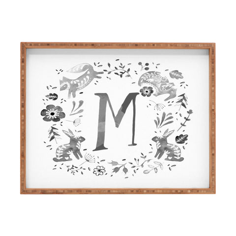Wonder Forest Folky Forest Monogram Letter M Rectangular Tray