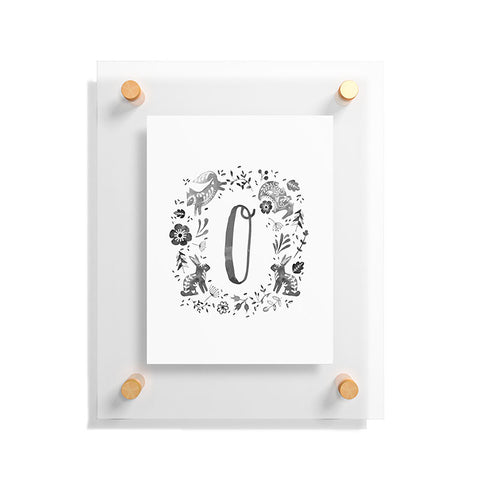 Wonder Forest Folky Forest Monogram Letter O Floating Acrylic Print