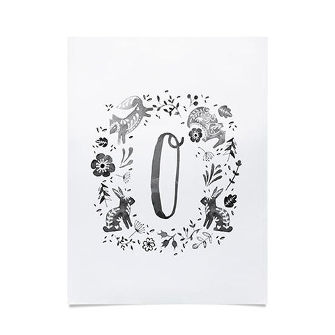 Wonder Forest Folky Forest Monogram Letter O Poster