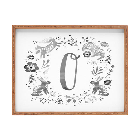 Wonder Forest Folky Forest Monogram Letter O Rectangular Tray