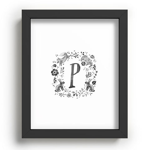 Wonder Forest Folky Forest Monogram Letter P Recessed Framing Rectangle