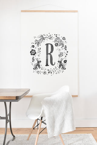 Wonder Forest Folky Forest Monogram Letter R Art Print And Hanger