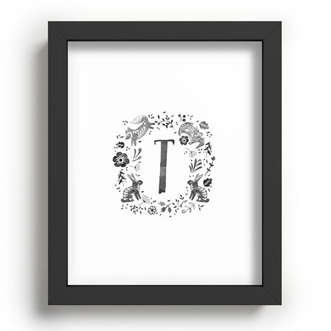 Wonder Forest Folky Forest Monogram Letter T Recessed Framing Rectangle