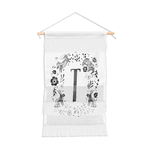 Wonder Forest Folky Forest Monogram Letter T Wall Hanging Portrait