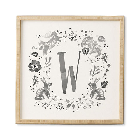 Wonder Forest Folky Forest Monogram Letter W Framed Wall Art