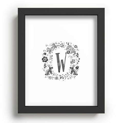 Wonder Forest Folky Forest Monogram Letter W Recessed Framing Rectangle