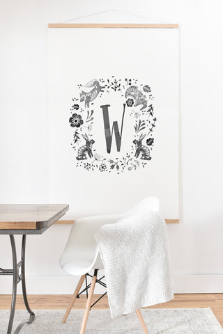 Wonder Forest Folky Forest Monogram Letter W Art Print And Hanger