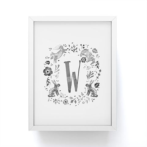 Wonder Forest Folky Forest Monogram Letter W Framed Mini Art Print