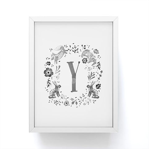 Wonder Forest Folky Forest Monogram Letter Y Framed Mini Art Print