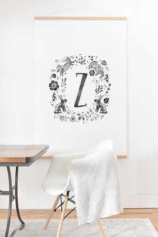 Wonder Forest Folky Forest Monogram Letter Z Art Print And Hanger