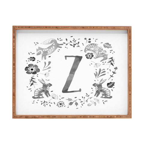 Wonder Forest Folky Forest Monogram Letter Z Rectangular Tray