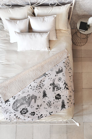 Wonder Forest Folky Forest Fleece Throw Blanket