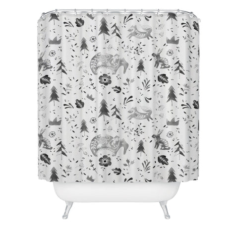 Wonder Forest Folky Forest Shower Curtain
