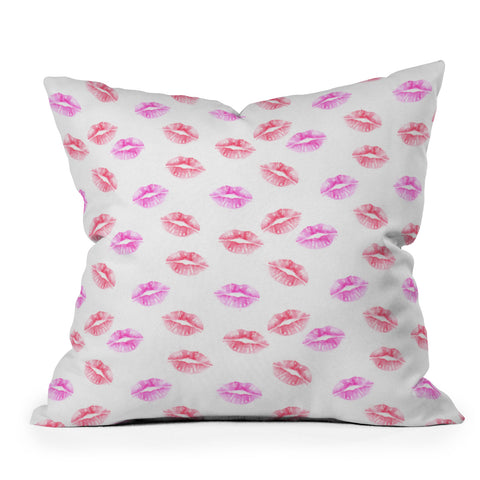 Wonder Forest Kiss Kiss Lips Throw Pillow
