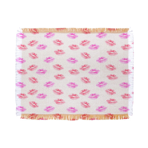 Wonder Forest Kiss Kiss Lips Throw Blanket
