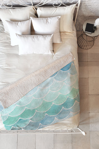 Wonder Forest Mermaid Scales Fleece Throw Blanket