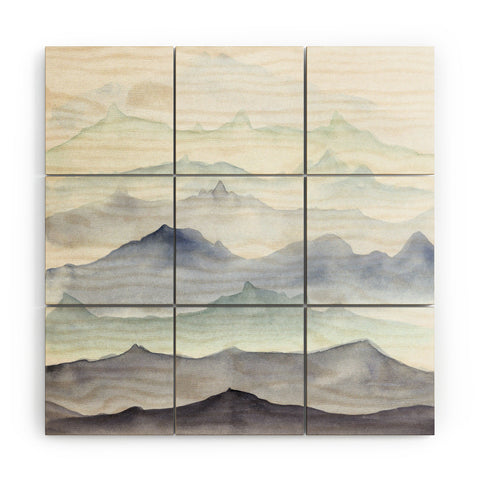 Wonder Forest Mountain Mist Wood Wall Mural