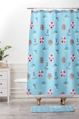 Wonder Forest Nautical Necessities Shower Curtain And Mat