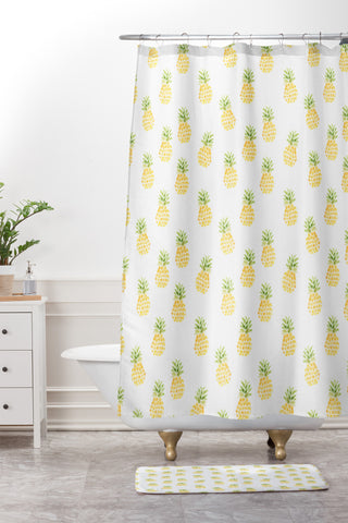 Wonder Forest Pineapple Express Shower Curtain And Mat