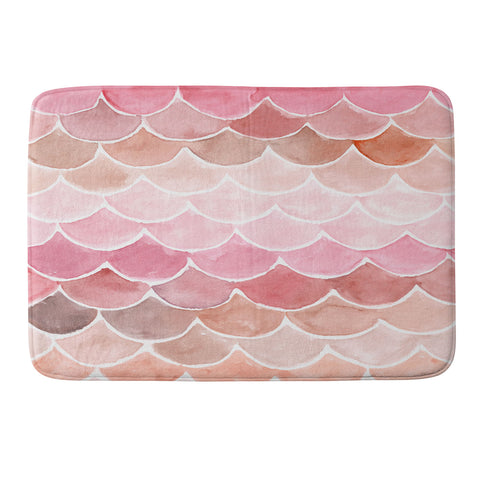 Wonder Forest Pink Mermaid Scales Memory Foam Bath Mat