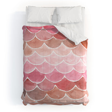 Wonder Forest Pink Mermaid Scales Comforter