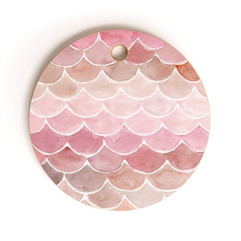 Wonder Forest Pink Mermaid Scales Cutting Board Round
