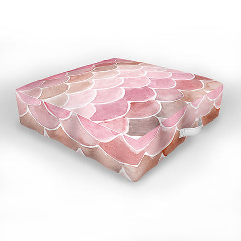 Wonder Forest Pink Mermaid Scales Outdoor Floor Cushion