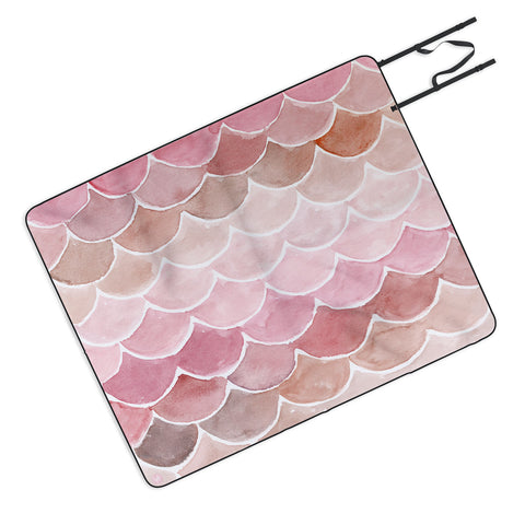 Wonder Forest Pink Mermaid Scales Picnic Blanket