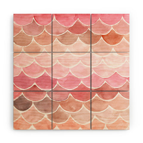 Wonder Forest Pink Mermaid Scales Wood Wall Mural