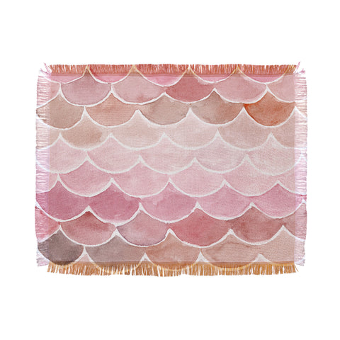 Wonder Forest Pink Mermaid Scales Throw Blanket