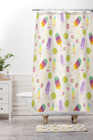 Wonder Forest Popsicle Paradise Shower Curtain And Mat