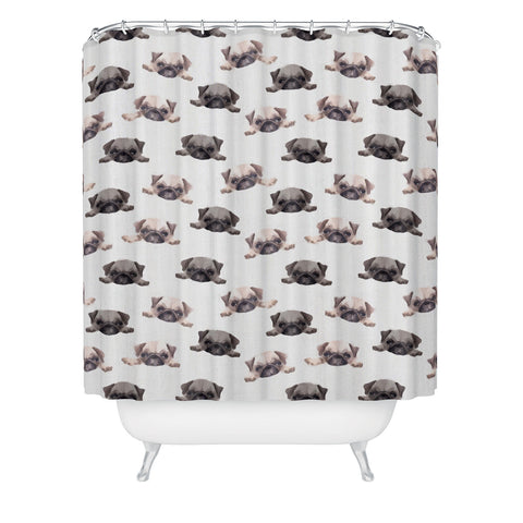 Wonder Forest Pouty Pugs Shower Curtain