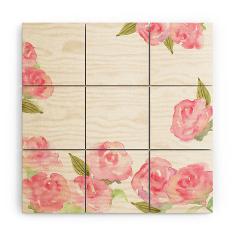 Wonder Forest Raining Roses Wood Wall Mural