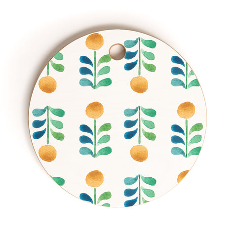Wonder Forest Retro Blooms Cutting Board Round