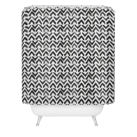 Wonder Forest Sketchy Chevron Shower Curtain