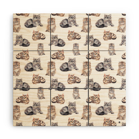 Wonder Forest Smitten Kittens Wood Wall Mural
