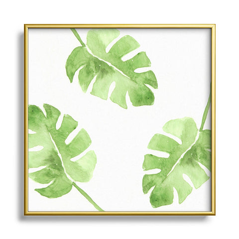 Wonder Forest Split Leaf Metal Square Framed Art Print