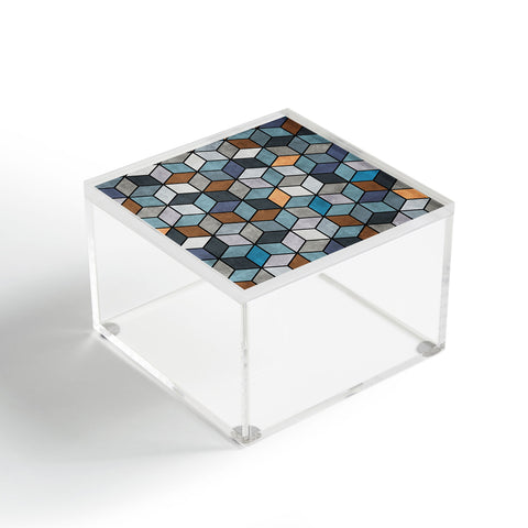Zoltan Ratko Colorful Concrete Cubes Blue Acrylic Box